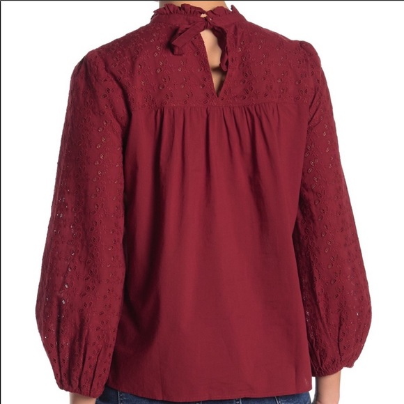 Madewell pierced eyelet ruffle blouse size Small - Picture 14 of 14